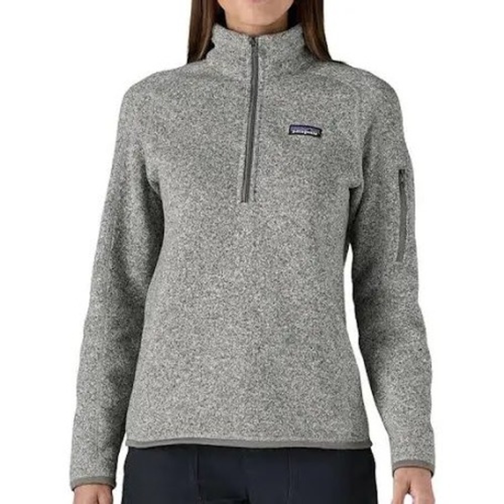 Patagonia Better Sweater 1/4 Zip Pullover Grey Heather Fleece Womens Large